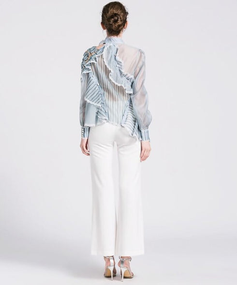 Ruffled off-shoulder blouse